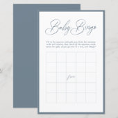 Papier Calligraphie minimaliste moderne | Bingo bébé (Devant / Derrière)