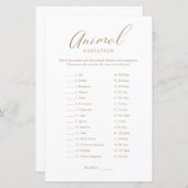 Papier Calligraphie minimaliste Or Bébé Gestation Jeu (Devant / Derrière)