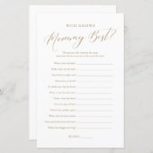 Papier Calligraphie Minimaliste Qui Connaît Mommy Meilleu (Devant / Derrière)