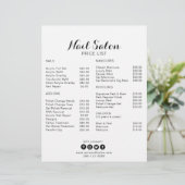 Papier Calligraphie minimaliste Salon à ongles Tarifs (Debout devant)