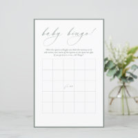 Calligraphie moderne | Bingo bébé À feuillage pers