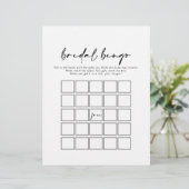 Papier Calligraphie Moderne Élégant jeu de bingo nuptiale (Debout devant)