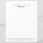 Papier Calligraphie moderne Nom simple du monogramme (Devant)