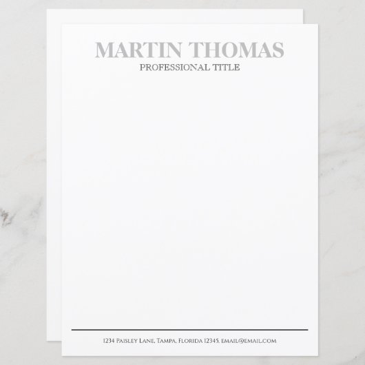 Papier Calligraphie moderne Simple Typographie Profession (Devant / Derrière)