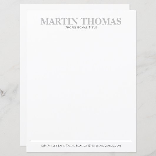 Papier Calligraphie moderne Simple Typographie Profession (Devant / Derrière)