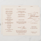 Papier Calligraphie moderne Terracotta Boho Wedding Progr (Devant / Derrière)