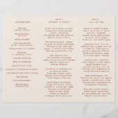 Papier Calligraphie moderne Terracotta Boho Wedding Progr (Dos)