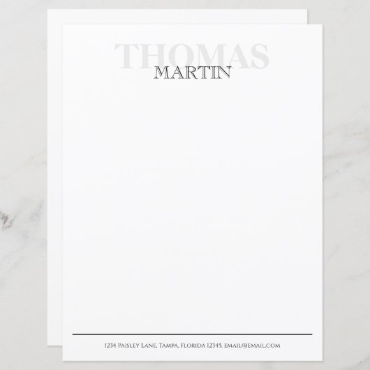 Papier Calligraphie moderne Typographie simple Nom (Devant / Derrière)