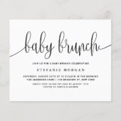 Papier Calligraphie noire Bébé Brunch Invitation (Devant)