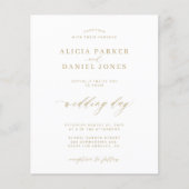 Papier Calligraphie or budget élégante invitation mariage (Devant)