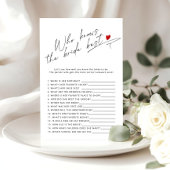 Papier Calligraphie Qui connaît la mariée meilleur jeu de