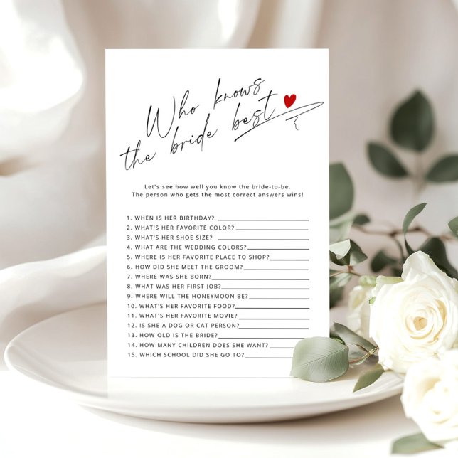 Papier Calligraphie Qui connaît la mariée meilleur jeu de (Créateur téléchargé)