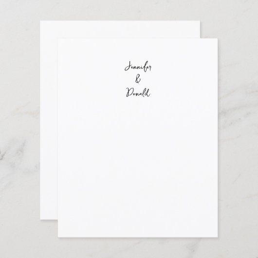 Papier Calligraphie tendance écriture classique simple pe (Devant / Derrière)