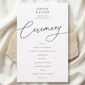 Papier Calligraphy Minimalist Wedding Program White