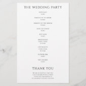 Papier Calligraphy Minimalist Wedding Program White (Dos)