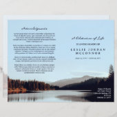 Papier Calm Lake Celebration of Life Funeral Program (Devant / Derrière)