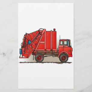 Papier Camion à ordures rouges