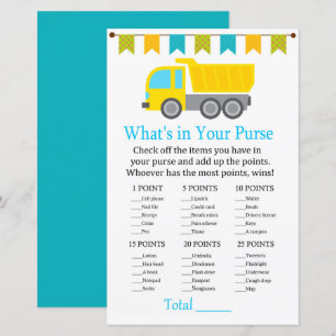 Papier Camion de vidange Qu'y a-t-il dans votre baby show