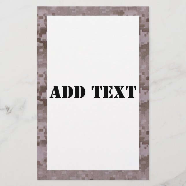 Papier Camouflage numérique du désert avec blanc (Devant)