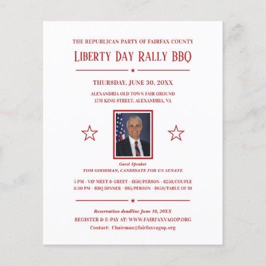 Papier Campagne politique Collecte de fonds Invitation av (Devant)