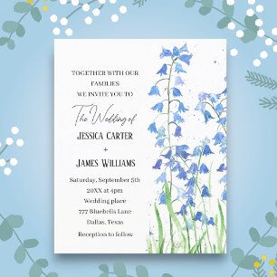 Papier Campanules Bleu Aquarelle Florale Mariage de Print