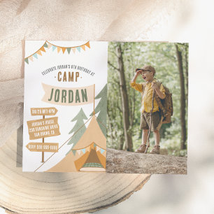 Papier Camping Budgetaire Garçon Extérieur Photo Fête d'a