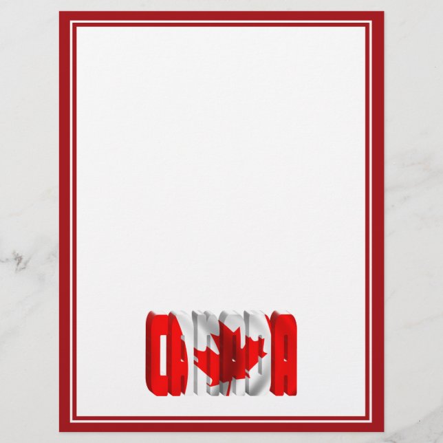 Papier CANADA Texte du drapeau canadien (Devant)