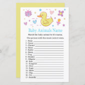 Papier Canard en caoutchouc Bébé Animaux Nom Jeu (Devant / Derrière)