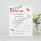 Papier Cancun Fiesta Baby shower mexicain jeu de question (Debout devant)