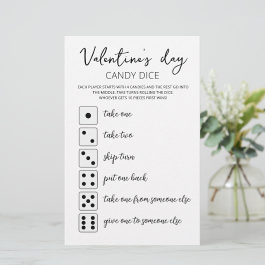 Papier Candy Dice Editable jeu Saint Valentin (Debout devant)