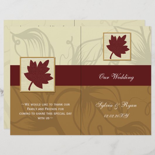 Papier canneberge automne automne automne mariage (Devant / Derrière)