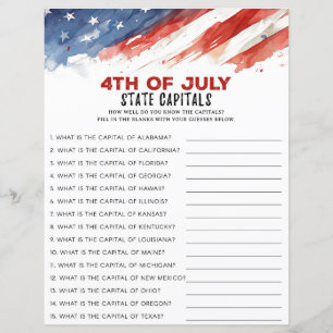 Papier Capitales d'État 4 juillet partie