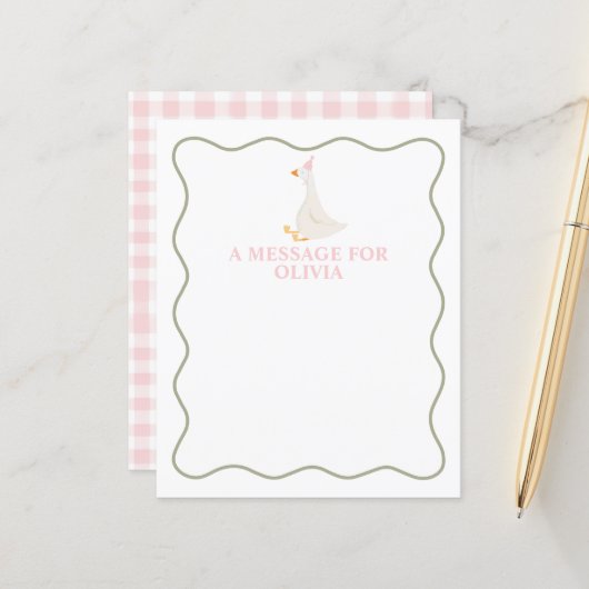 Papier Capsule de l'heure d'anniversaire d'une oie sotte (Devant/Arrière en situation)