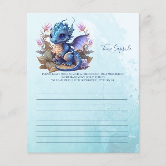 Papier Capsule de temps des jeux de baby shower (Devant)