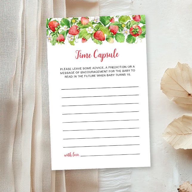 Papier Capsule Temporelle Baby Shower Fraise (Créateur téléchargé)
