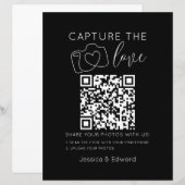 Papier Capturez L'Amour Qr Code Black Chic Mariage modern (Devant / Derrière)