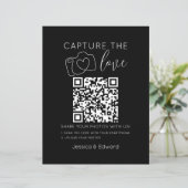 Papier Capturez L'Amour Qr Code Black Chic Mariage modern (Debout devant)