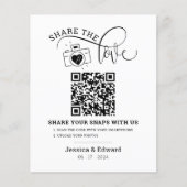 Papier Capturez L'Amour Qr Code Black Chic Mariage modern (Devant)