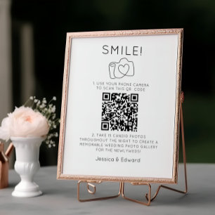 Papier Capturez L'Amour Qr Code Black Chic Mariage modern