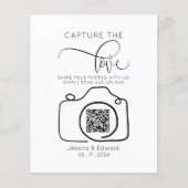 Papier Capturez L'Amour Qr Code Black Chic Mariage modern (Devant)