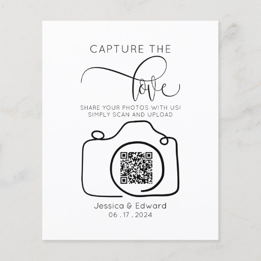 Papier Capturez L'Amour Qr Code Black Chic Mariage modern (Devant)