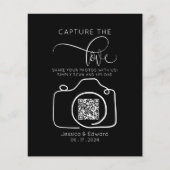 Papier Capturez L'Amour Qr Code Black Chic Mariage modern (Devant)