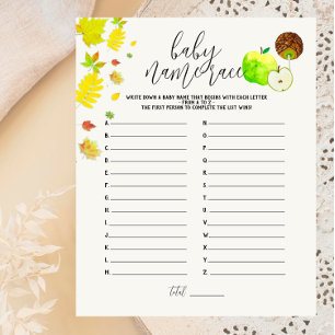 Papier Caramel Apple Green Baby shower Nom Course Jeu
