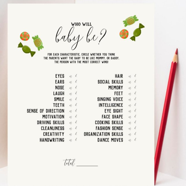 Papier Caramel Pomme - Vert Qui Sera Bébé? Jeu (Créateur téléchargé)