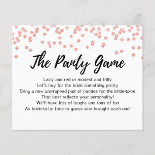 Papier CARD Déposez vos culottes jeu, Fête des mariées