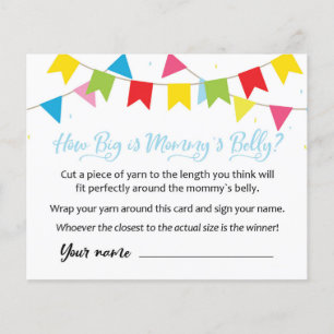 Papier CARD Quelle taille a le ventre de maman ? Jeu baby