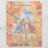 Papier Cardinal Jay Cardinal Bluebird Automne Oiseau nour (Devant / Derrière)