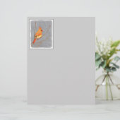 Papier Cardinal sur branche - Art original d'oiseau (Debout devant)