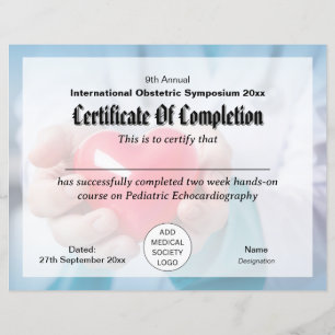Papier Cardiologie Certificat de conférence cardiothoraci