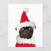 Papier Carlin de Noël mignon Puppy Père Noël (Devant)